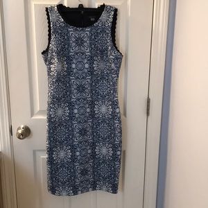 Tommy Hilfiger Blue and White Sleeveless Dress